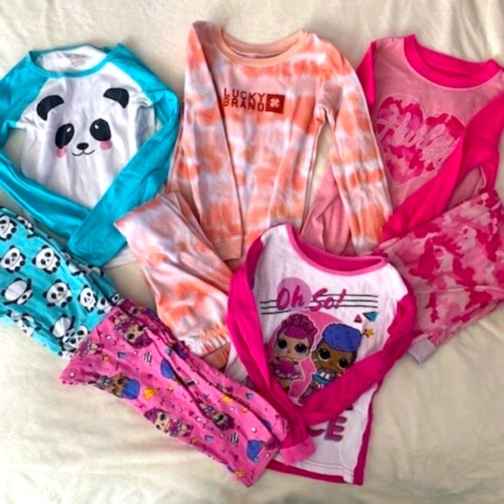 Girls size 6 bundle of 4 pajama sets